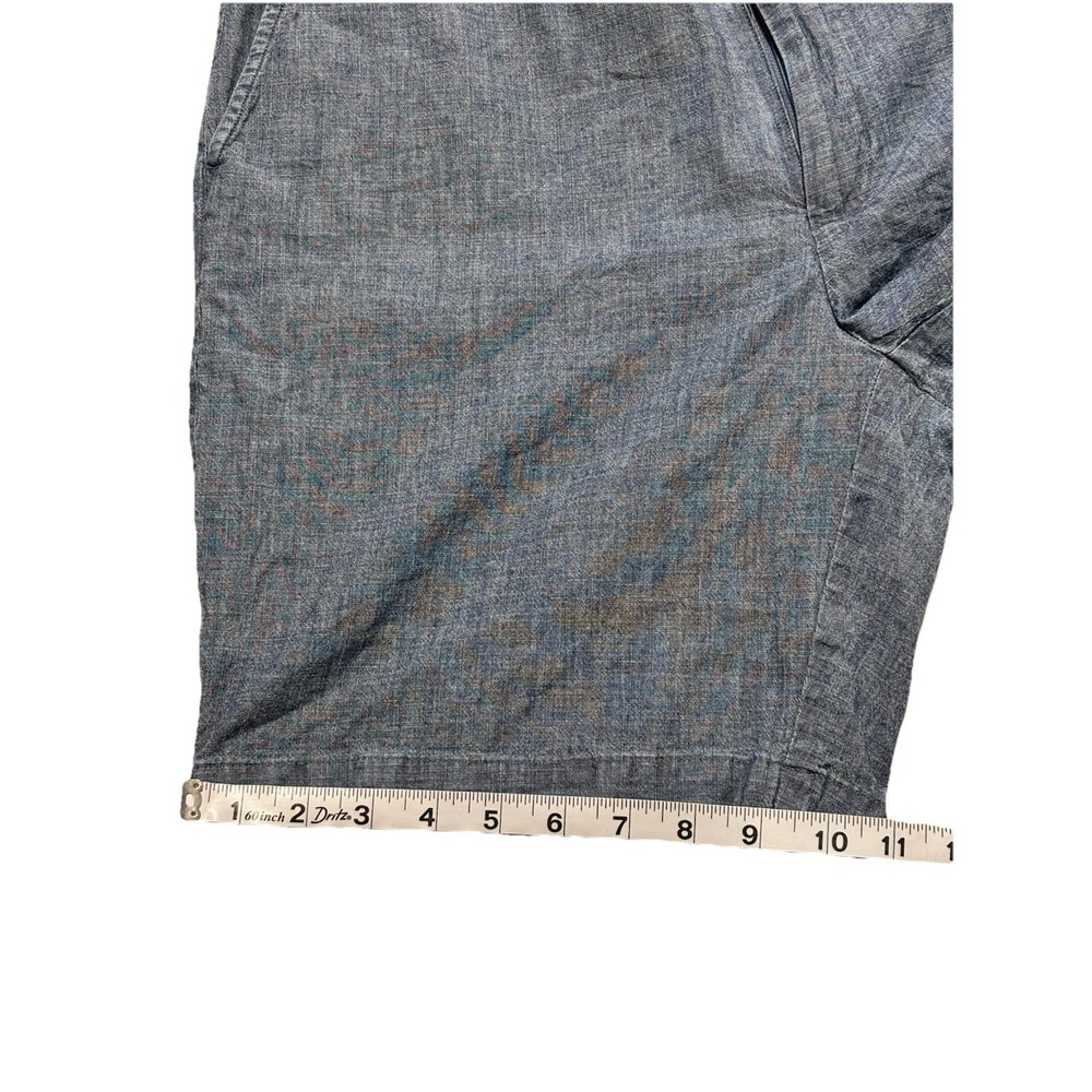 Peter Millar Chambray Cotton Casual Golf Shorts Indigo Blue Men's 36 (Fit 37x8) - Picture 9 of 10